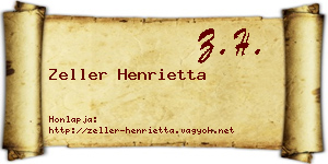 Zeller Henrietta névjegykártya